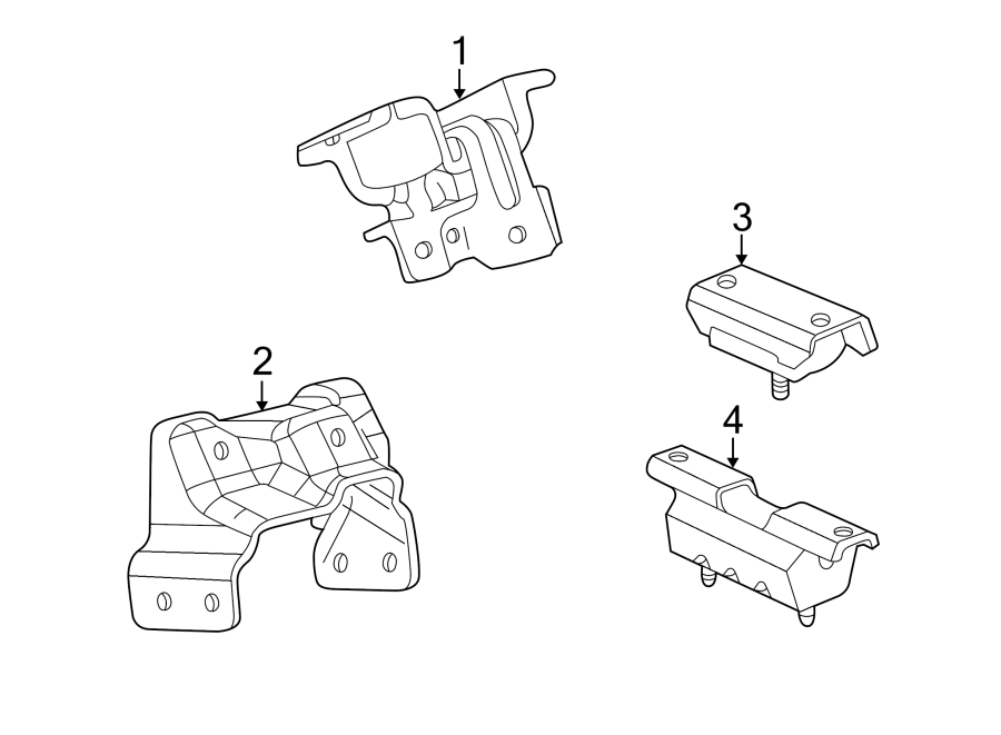 Diagram ENGINE & TRANS MOUNTING. for your 2005 Chevrolet Silverado 1500 WT Standard Cab Pickup 4.8L Vortec V8 M/T 4WD 