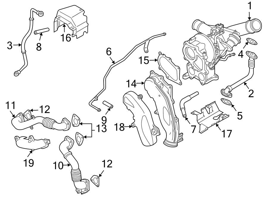 Diagram Turbocharger & components. for your Chevrolet