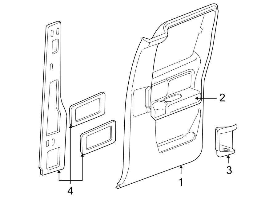 Diagram REAR DOOR. INTERIOR TRIM. for your Cadillac