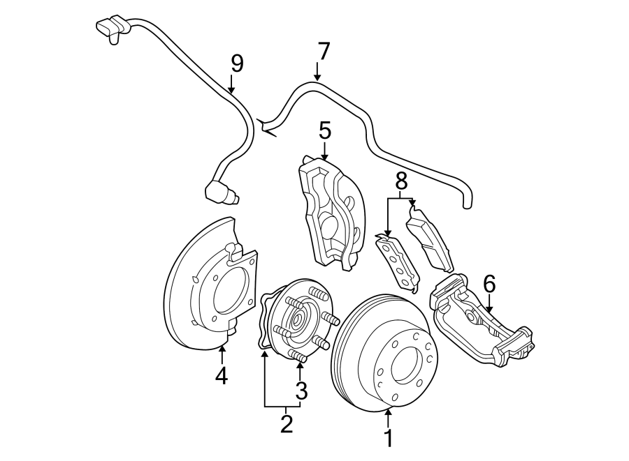 Diagram FRONT SUSPENSION. BRAKE COMPONENTS. for your 2011 GMC Yukon Denali Sport Utility  