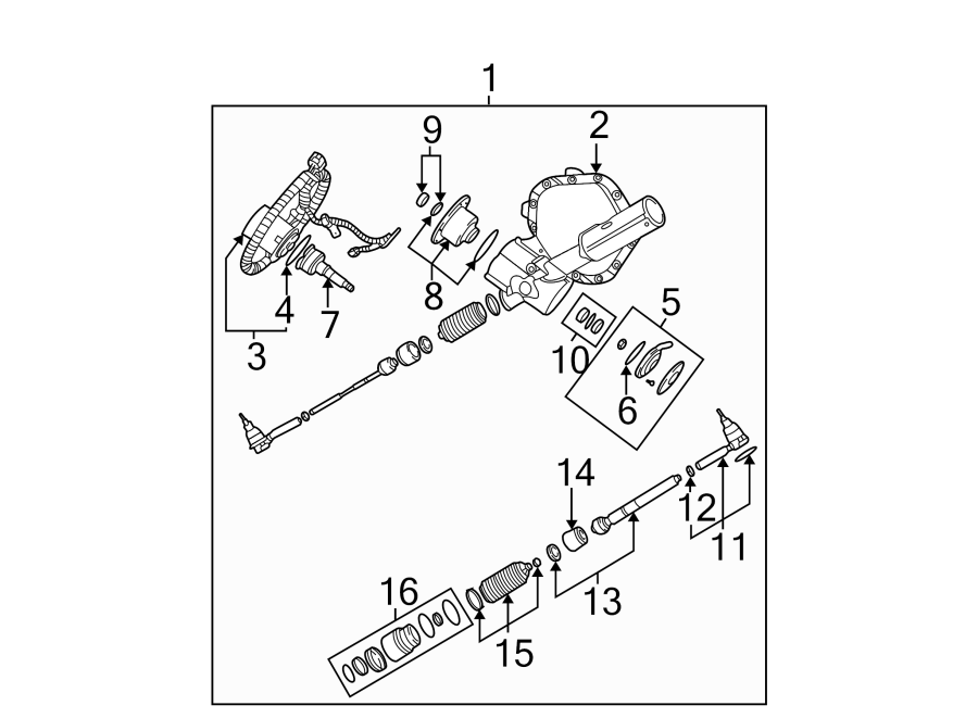 STEERING GEAR & LINKAGE. REAR STEERING COMPONENTS.