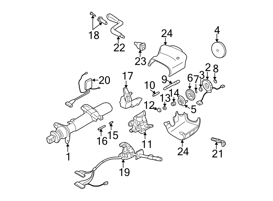 Diagram SHROUD. STEERING COLUMN ASSEMBLY. SWITCHES & LEVERS. for your 2005 Chevrolet Trailblazer   