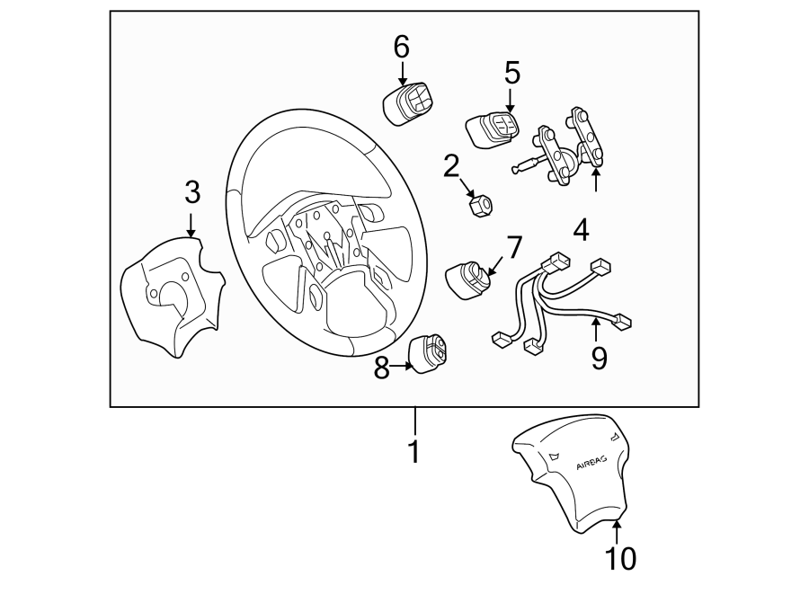 Diagram STEERING WHEEL & TRIM. for your 2015 Chevrolet Silverado   