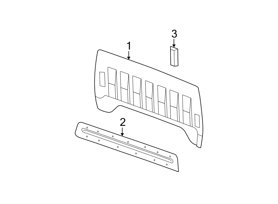 Diagram BACK PANEL. for your 2006 GMC Sierra 3500 6.6L Duramax V8 DIESEL A/T RWD SLE Standard Cab Pickup 