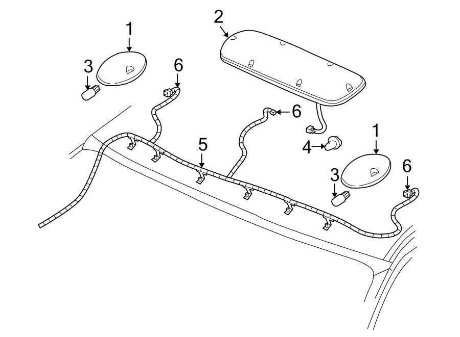 Roof lamps. Diagram