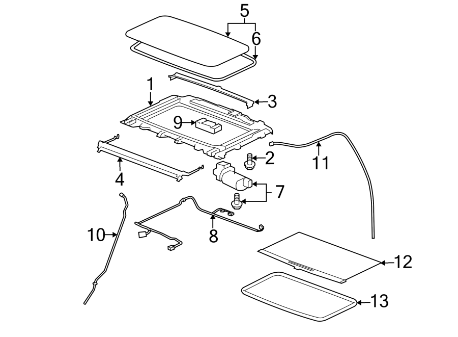 Diagram SUNROOF. for your 2007 Chevrolet Aveo5   