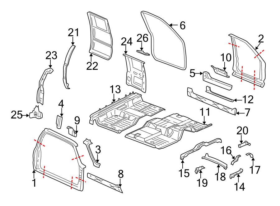 Diagram UNISIDE. for your 2003 Chevrolet Express 2500   