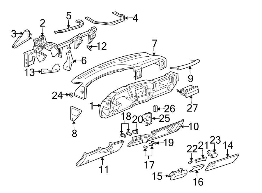 Diagram Instrument panel. for your 2006 GMC Sierra 3500 6.6L Duramax V8 DIESEL M/T 4WD SLE Extended Cab Pickup Fleetside 