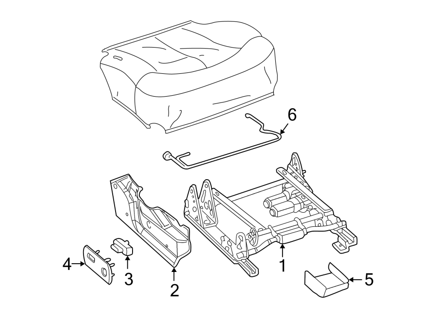 Diagram SEATS & TRACKS. TRACKS & COMPONENTS. for your 2002 GMC Sierra 3500 6.6L Duramax V8 DIESEL A/T RWD SLT Crew Cab Pickup 