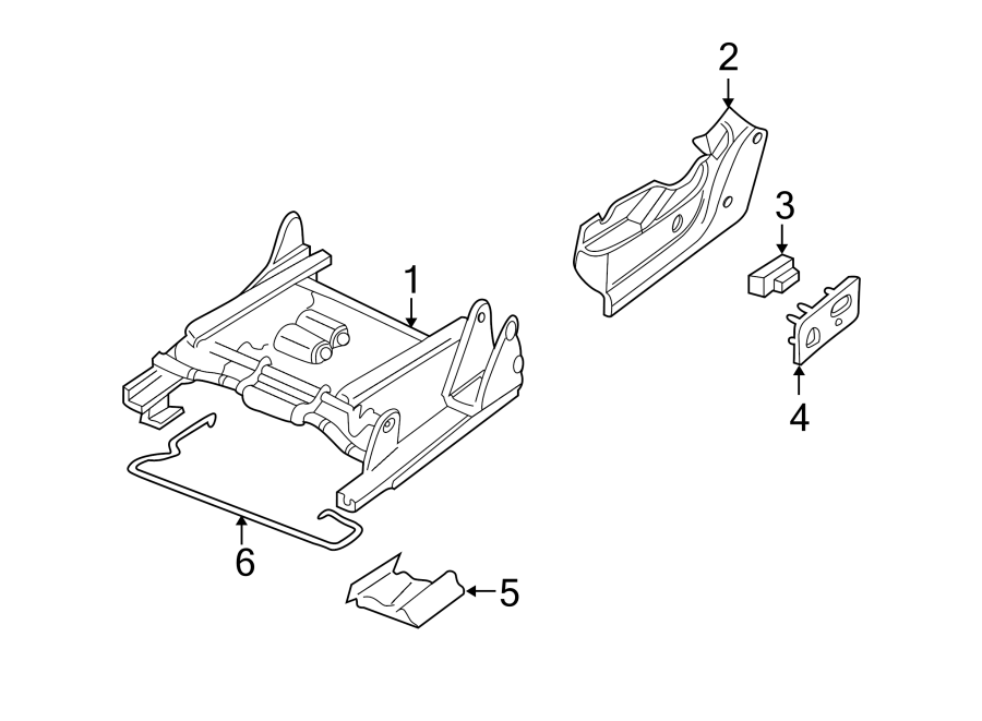 Diagram SEATS & TRACKS. TRACKS & COMPONENTS. for your 2000 Chevrolet Silverado 1500 LS Standard Cab Pickup  