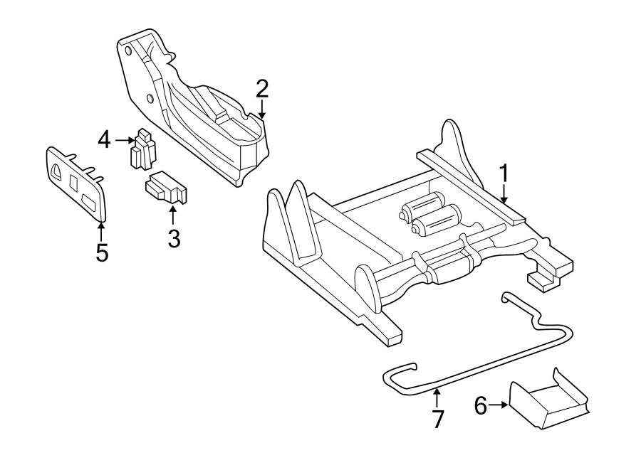 Diagram SEATS & TRACKS. TRACKS & COMPONENTS. for your 2006 GMC Sierra 3500 8.1L Vortec V8 M/T RWD SLE Standard Cab Pickup 