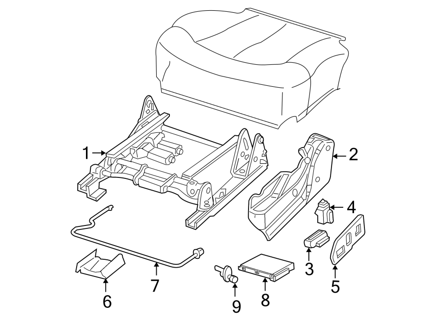 Diagram SEATS & TRACKS. TRACKS & COMPONENTS. for your 2005 Chevrolet Silverado 1500 LS Extended Cab Pickup 4.8L Vortec V8 A/T 4WD 