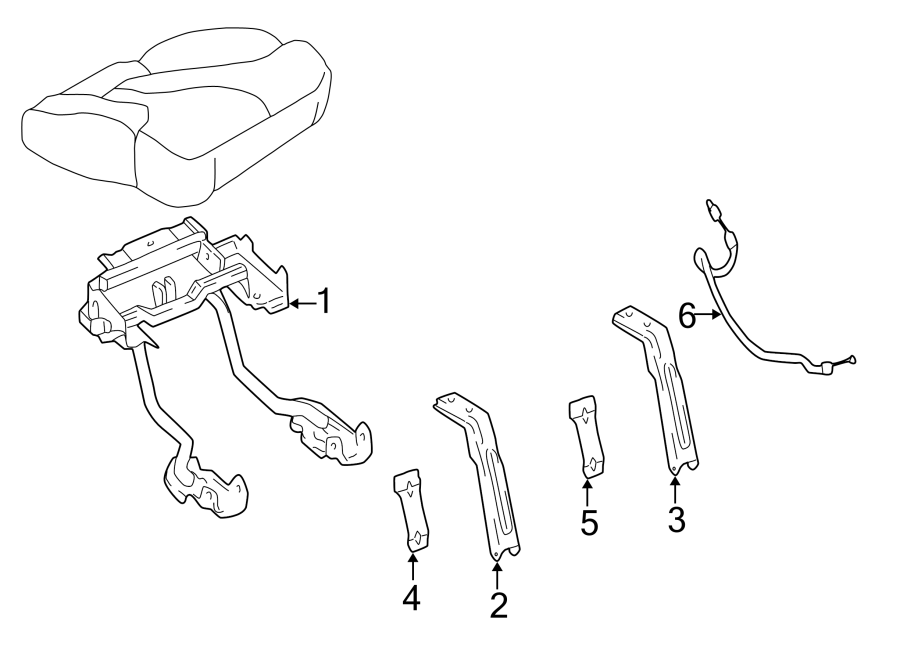 Diagram SEATS & TRACKS. TRACKS & COMPONENTS. for your 2006 GMC Sierra 3500 6.6L Duramax V8 DIESEL A/T 4WD SLE Crew Cab Pickup 