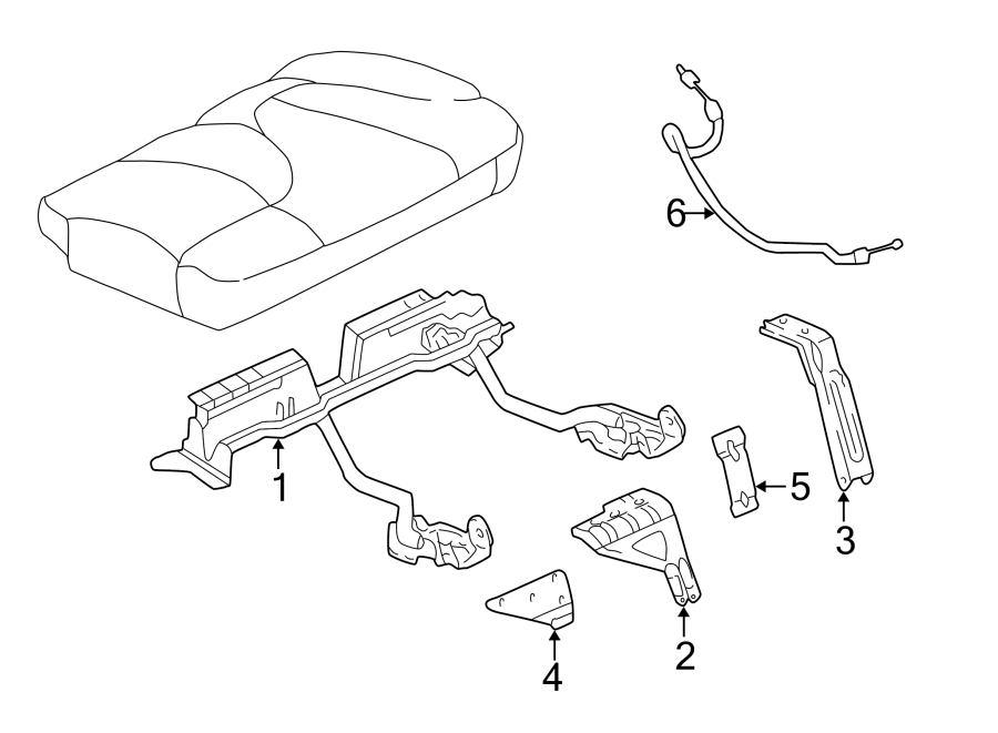 Diagram SEATS & TRACKS. TRACKS & COMPONENTS. for your 2005 Chevrolet Silverado 2500 HD LS Crew Cab Pickup Fleetside 6.0L Vortec V8 M/T 4WD 