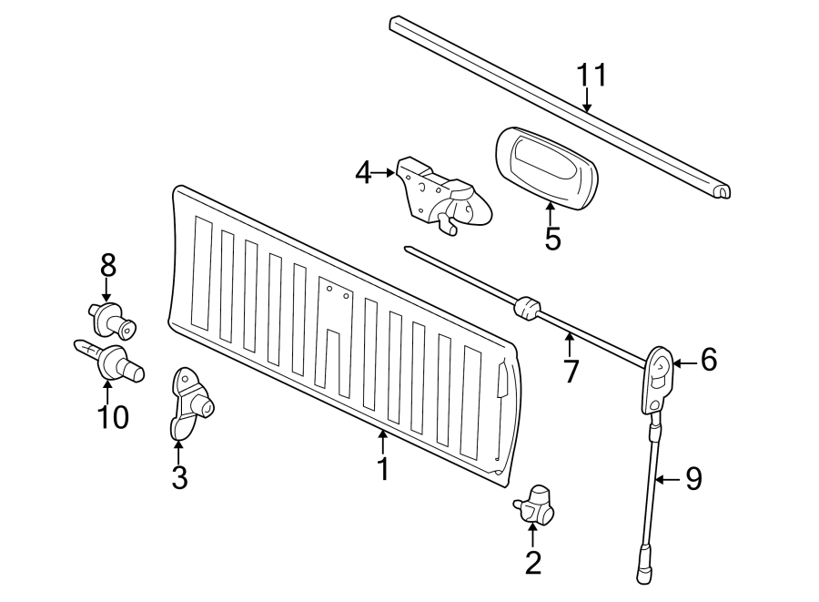 Diagram Pick up box. Tail gate. for your 2005 Chevrolet Silverado 1500 LS Extended Cab Pickup 4.8L Vortec V8 A/T 4WD 