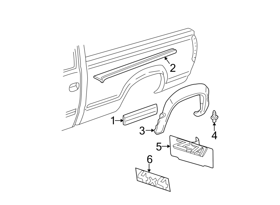 Diagram PICK UP BOX. EXTERIOR TRIM. for your Chevrolet