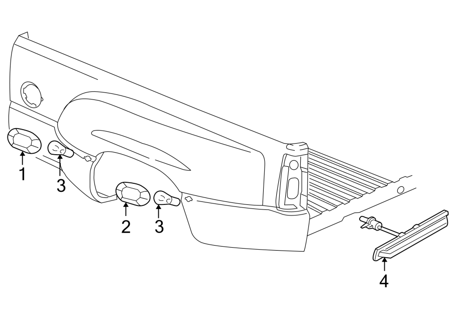 Diagram REAR LAMPS. IDENTIFICATION LAMPS. for your 2007 GMC Sierra 1500 Classic   