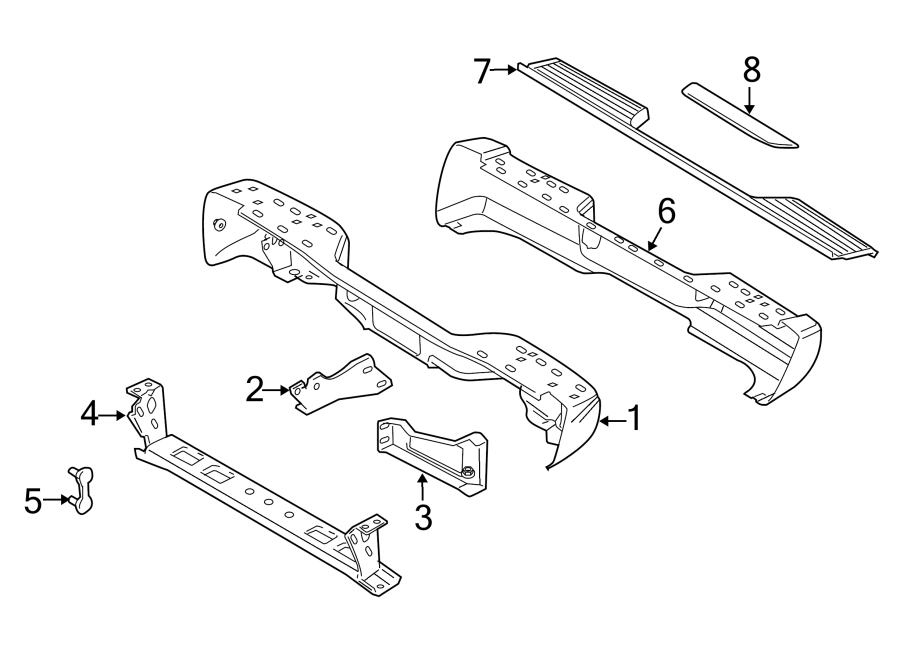 Diagram Rear bumper. Bumper & components. for your 2005 Chevrolet Silverado 1500 LT Crew Cab Pickup 4.8L Vortec V8 A/T 4WD 