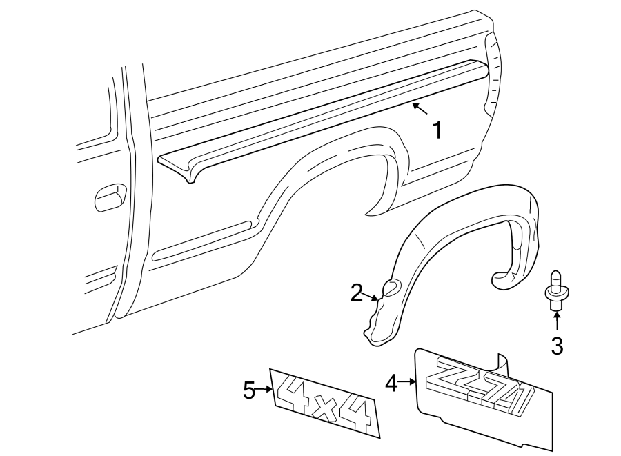 Diagram PICK UP BOX. EXTERIOR TRIM. for your Chevrolet