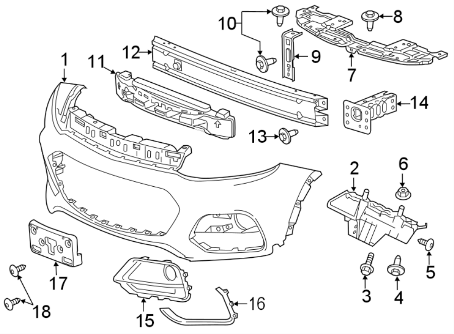 FRONT BUMPER & GRILLE. BUMPER & COMPONENTS. Diagram