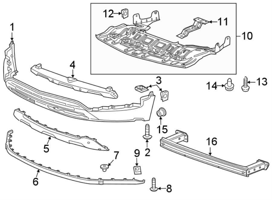 FRONT BUMPER & GRILLE. BUMPER & COMPONENTS. Diagram