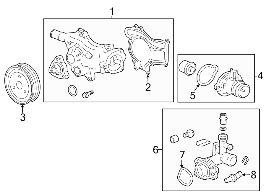 Diagram WATER PUMP. for your 1995 Chevrolet K2500  Base Standard Cab Pickup Fleetside 4.3L Chevrolet V6 A/T 