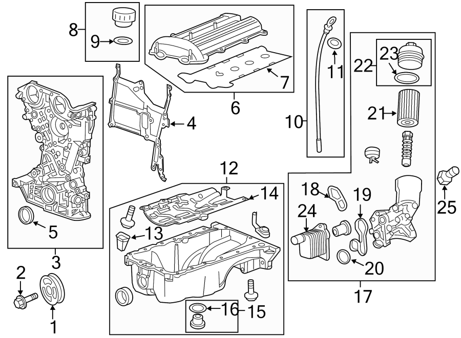 Diagram Engine / transaxle. Engine parts. for your 2018 Cadillac ATS   