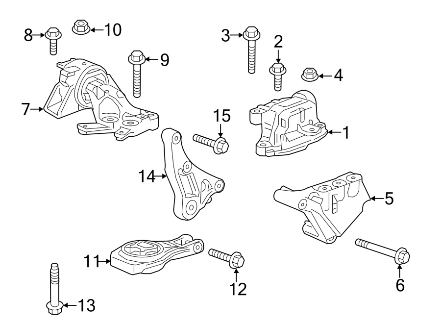 Diagram Engine / transaxle. Engine & TRANS mounting. for your 2019 GMC Sierra 2500 HD 6.0L Vortec V8 CNG A/T RWD Base Extended Cab Pickup Fleetside 