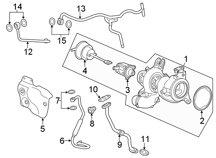 Diagram Engine / transaxle. Turbocharger & components. for your Chevrolet