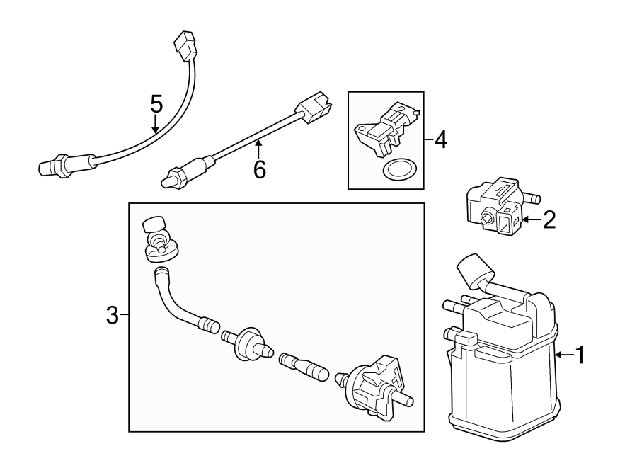 Diagram EMISSION SYSTEM. EMISSION COMPONENTS. for your 1995 Chevrolet K2500  Base Standard Cab Pickup Fleetside 4.3L Chevrolet V6 A/T 