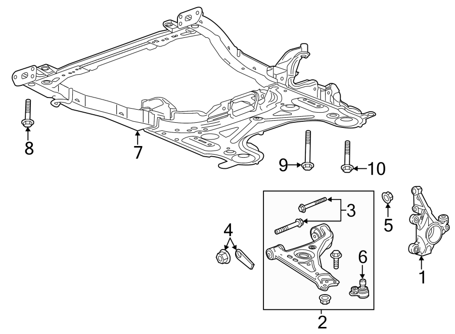 Diagram Front suspension. Suspension components. for your 2004 GMC Sierra 2500 HD 6.0L Vortec V8 CNG A/T 4WD Base Crew Cab Pickup 