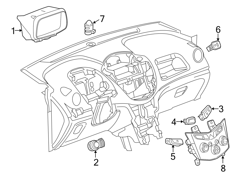 Diagram INSTRUMENT PANEL. CLUSTER & SWITCHES. for your Cadillac ATS  