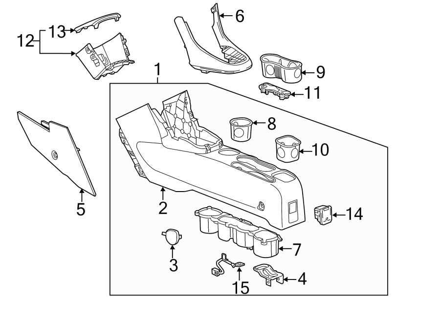 Diagram CENTER CONSOLE. for your 2018 Chevrolet Spark  LT Hatchback 