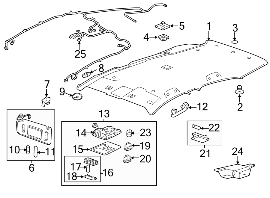 Diagram INTERIOR TRIM. for your 2019 Cadillac CTS  Vsport Premium Luxury Sedan 