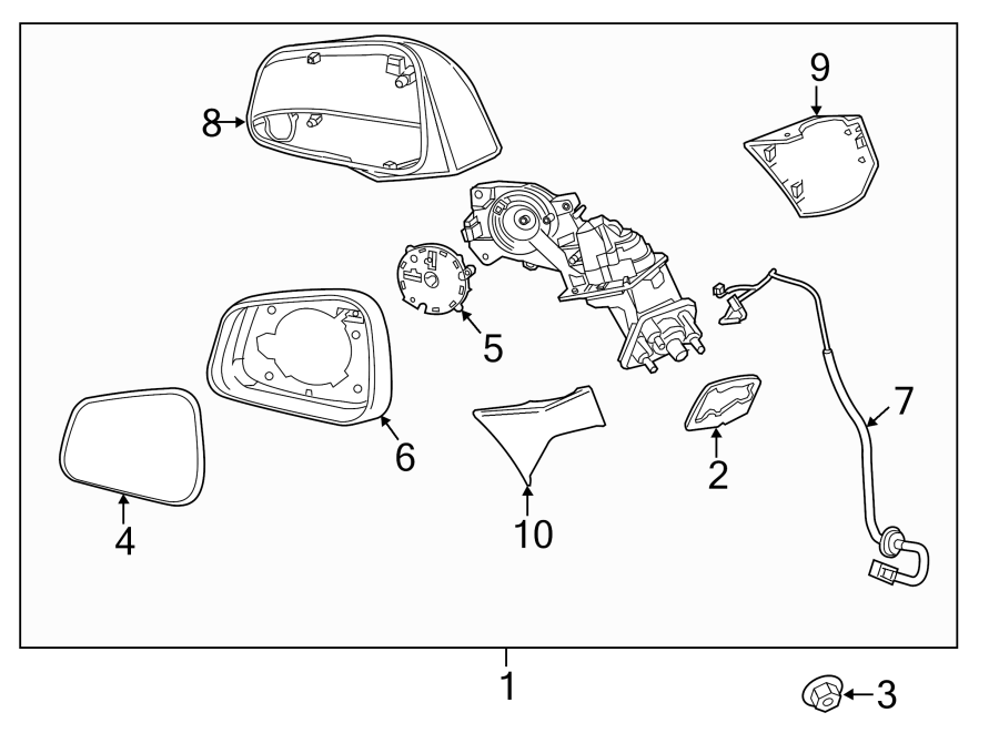 Diagram FRONT DOOR. OUTSIDE MIRRORS. for your 2024 GMC Terrain   