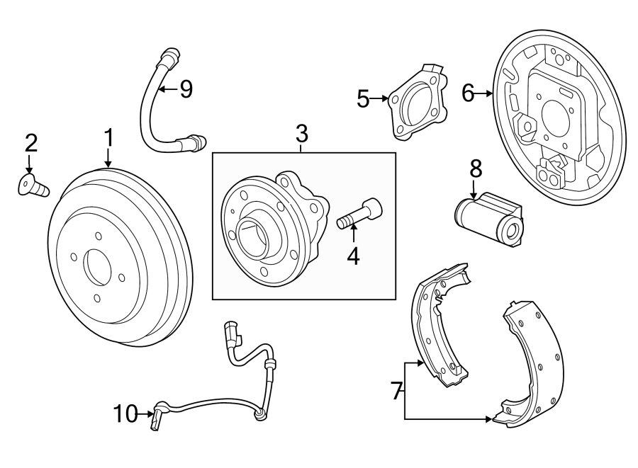 Diagram REAR SUSPENSION. BRAKE COMPONENTS. for your 2011 GMC Sierra 2500 HD 6.0L Vortec V8 A/T RWD SLT Extended Cab Pickup 