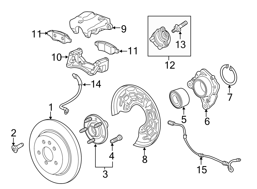 Diagram REAR SUSPENSION. BRAKE COMPONENTS. for your 2006 GMC Sierra 1500 HD   