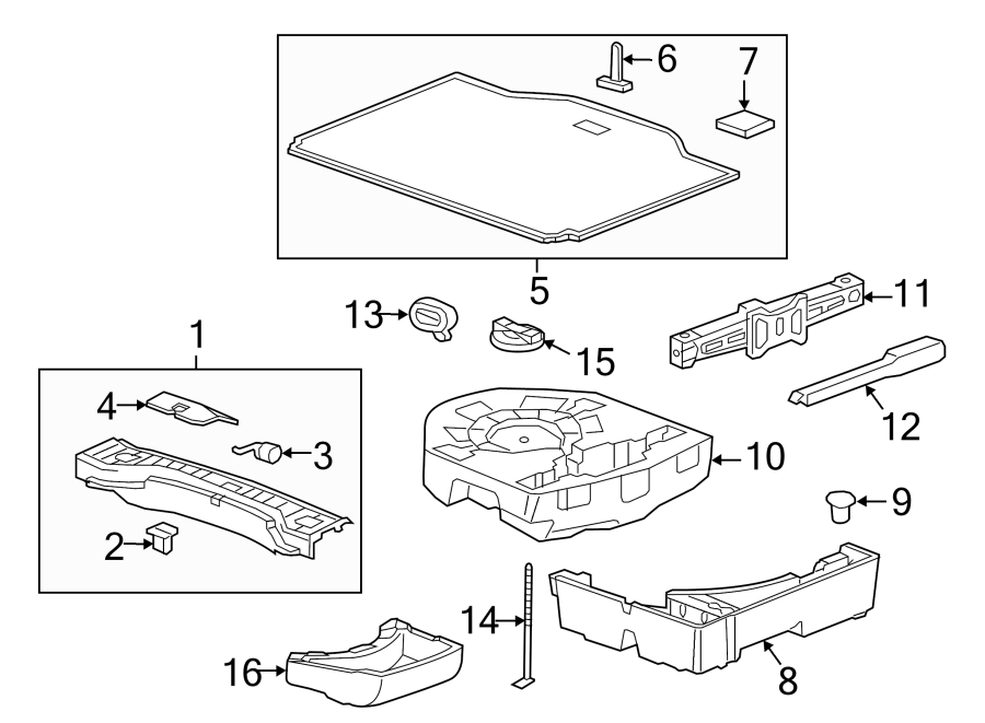 Diagram REAR BODY & FLOOR. INTERIOR TRIM. for your 2021 Chevrolet Corvette   