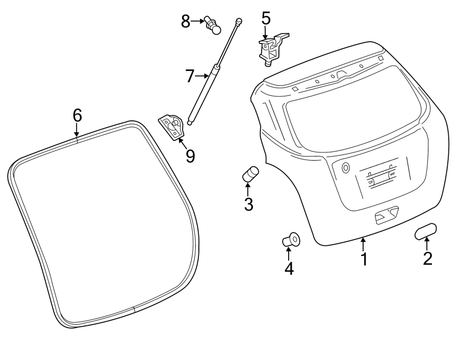 Diagram LIFT GATE. GATE & HARDWARE. for your 2020 Chevrolet Suburban    