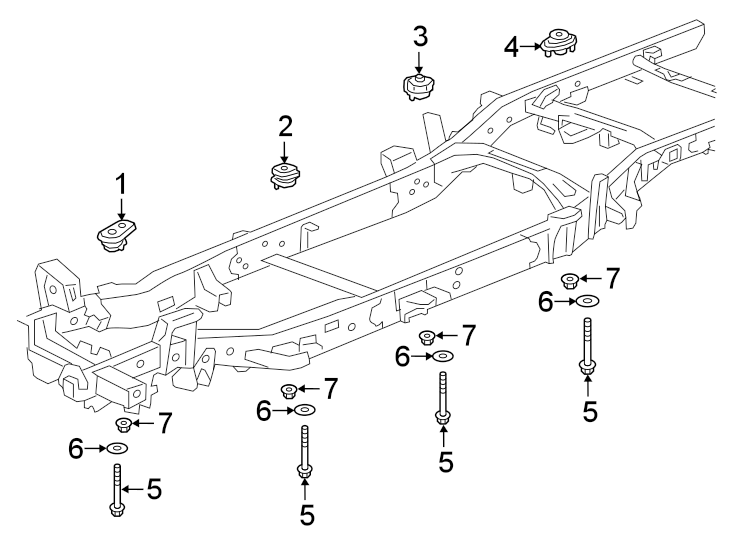 Frame. Body mounting. Diagram