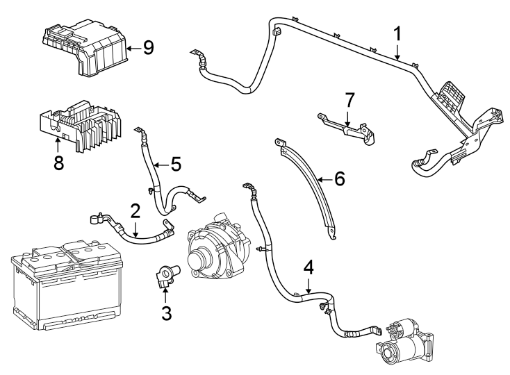 Diagram Battery cables. for your 2024 Chevrolet Silverado 3500 HD LT Cab & Chassis Fleetside 6.6L Duramax V8 DIESEL A/T RWD 