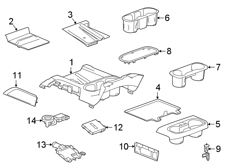 Diagram Center console. for your 2018 Chevrolet Spark   