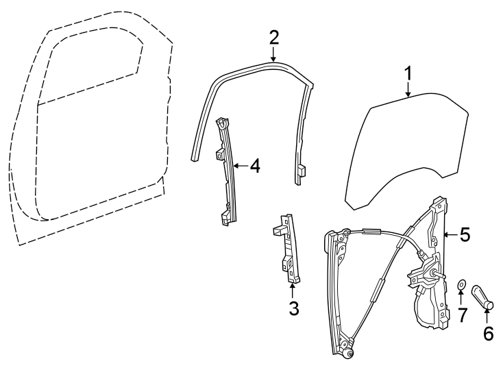 Diagram Front door. Glass & hardware. for your 2021 Chevrolet Spark   