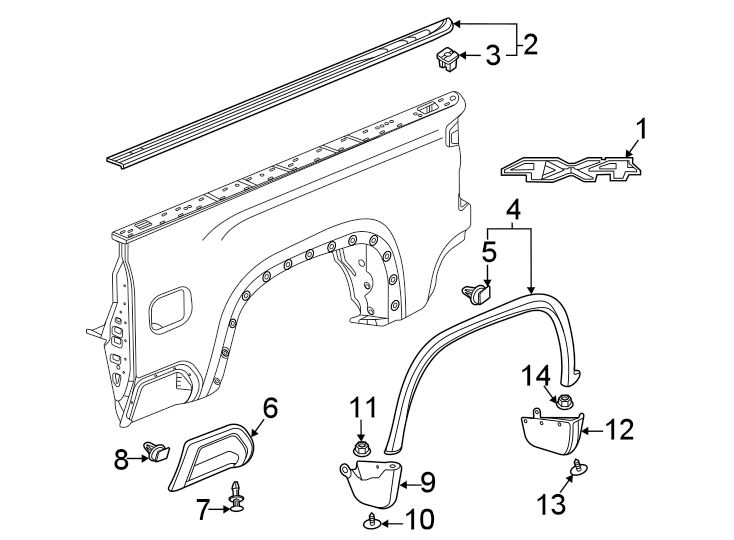 6Pick up box. Exterior trim.https://images.simplepart.com/images/parts/motor/fullsize/GJ20755.png