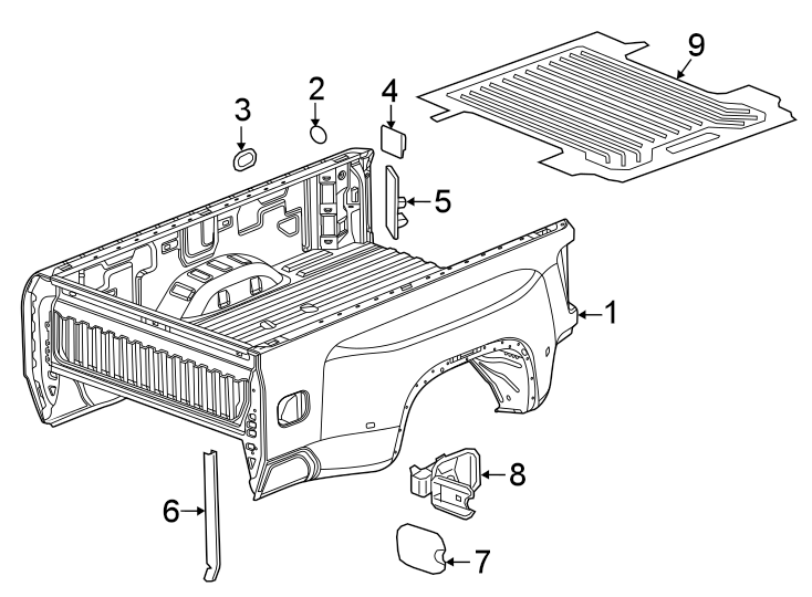 Diagram Pick up box. for your 2011 Chevrolet Silverado   