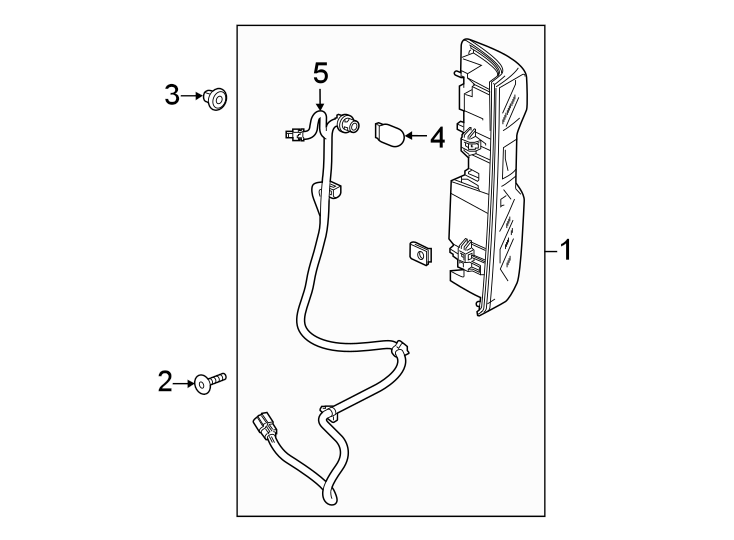 Diagram Rear lamps. Tail lamps. for your 2021 Chevrolet Silverado 3500 HD LT Standard Cab Pickup  