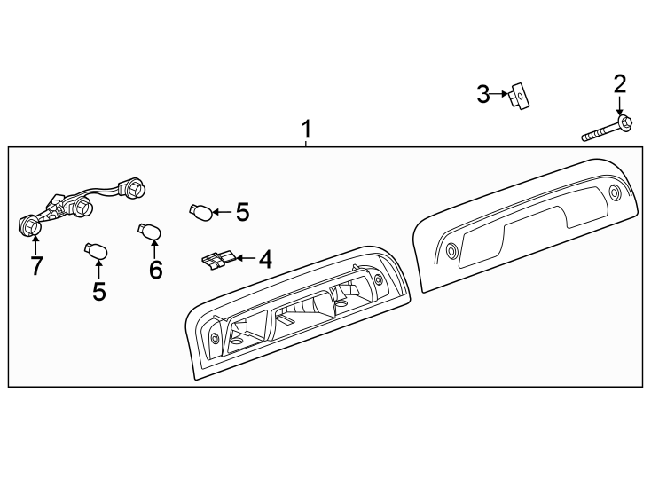 Diagram Rear lamps. High mounted stop lamp. for your Chevrolet Silverado  