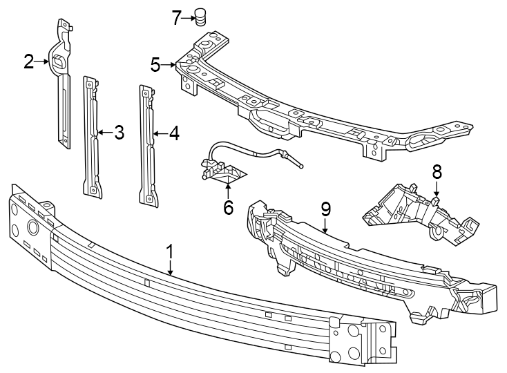 Chevrolet Trax Bumper Guide (Upper). ACTIV, BUMPER SUPPORT 42789543