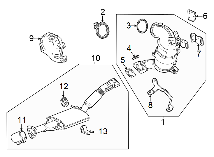 Diagram Exhaust system. Exhaust components. for your 1992 Chevrolet K3500  Scottsdale Extended Cab Pickup Fleetside 6.5L V8 DIESEL A/T 