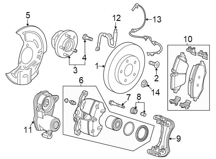 Diagram Front suspension. Brake components. for your 2014 Chevrolet Camaro   